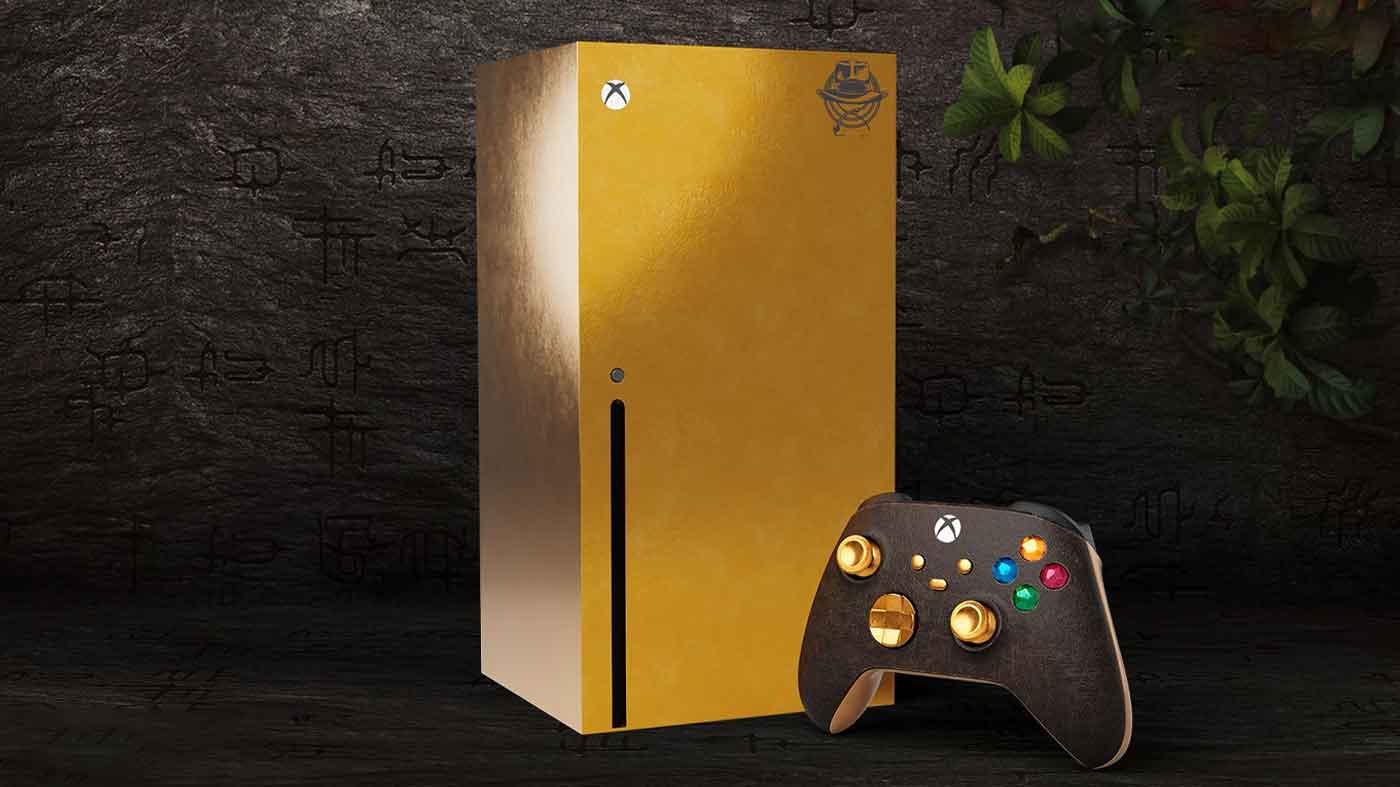 Cette Xbox Series X d'Indiana Jones en or est absolument magnifique et les Australiens peuvent la gagner