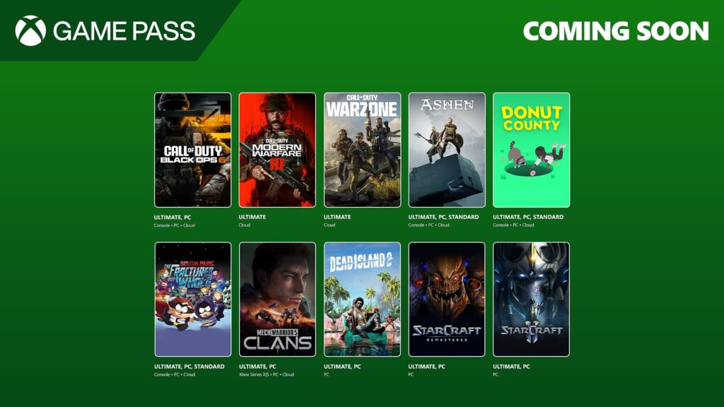 Xbox Game Pass ajoute Call of Duty : Black Ops 6, South Park : The Fractured but Whole, et plus encore