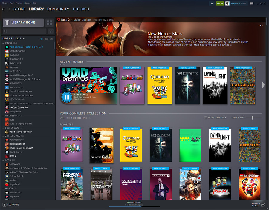 Bibliothèque Steam (enfin) pour obtenir une révision